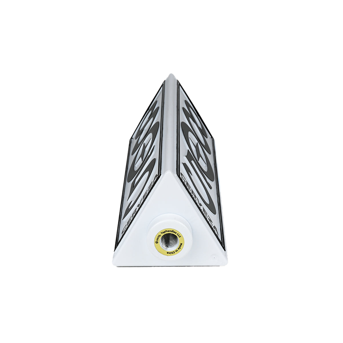 Bottom view of 805 Cerveza tap handle, showing threaded mounting hole
