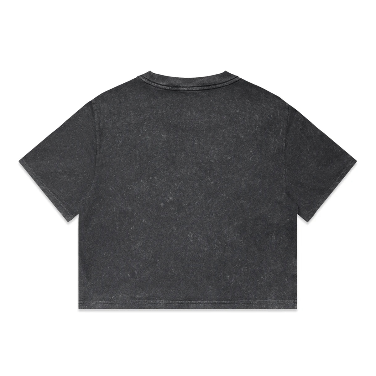 Firestone Walker 805 women's cropped t-shirt, back view, plain stone wash black