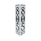 805 Cerveza tap handle, white with black "805 Cerveza Brewed with Lime" logo on two visible sides