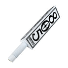 805 Cerveza beer tap handle shown at angle, white with black logo, textured grip base