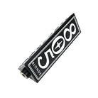 805 Blonde beer tap handle shown at angle, black with white logo, threaded mounting base