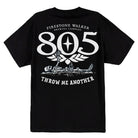 Firestone Walker 805 "Throw Me Another" t-shirt, back print with reclining skeleton graphic, black