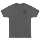 805 "Properly Chill, Cold Beer & Hot Laps" t-shirt, front view with small logo on left chest, gray