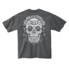 Firestone Walker 805 t-shirt, back print with sugar skull graphic, "Larga Vida a la Cerveza Fria," gray