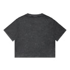 Firestone Walker 805 women's cropped t-shirt, back view, plain stone wash black