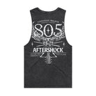 805 tank top, back print with skull and drumsticks graphic, Aftershock festival Discovery Park Sacramento, October 1-4 2026, acid-wash black