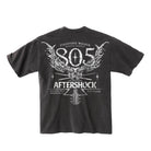 805 t-shirt, back print with skull and drumsticks graphic, Aftershock festival Discovery Park Sacramento, October 1-4 2026, faded black
