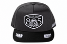 805 x Heat Wave "Properly Chill" hat, gray and black snapback with 805 logo patch, front view