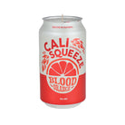 Cali Squeeze Candle made from a Blood Orange citrus wheat ale can, silver and red with orange slice graphic